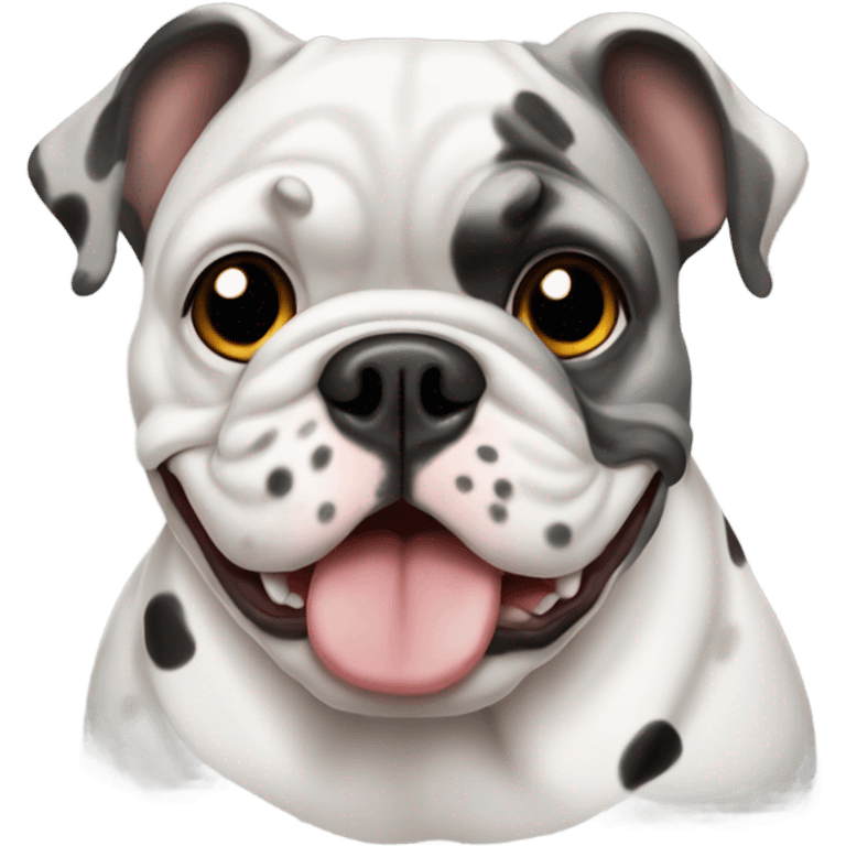 Fench bulldog with brown spots,gray spots and white spots and black spots  emoji