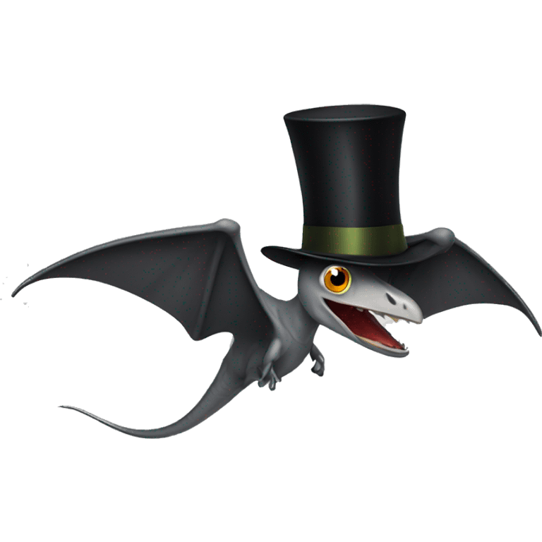 pterodactyl with top hat emoji