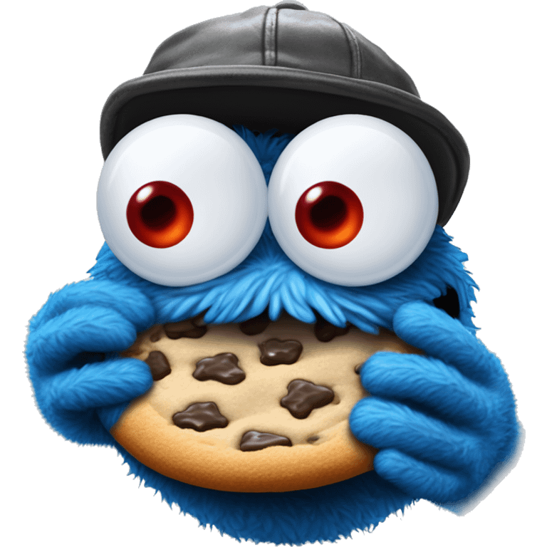 Thug-Life Gangster-style Hood-version of Elmo:
Cookie Monster:
Blue, fuzzy, and always hungry for cookies, Cookie Monster is loveable and chaotic, with googly eyes that roll with excitement at the mere thought of his favorite treat. emoji