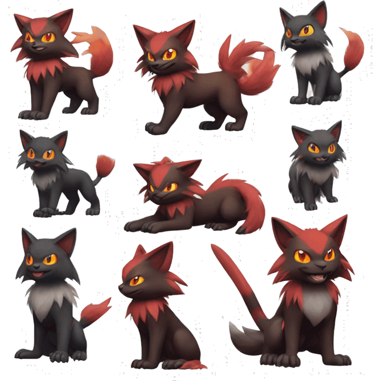 Torracat-Zoroark-Litten-Zorua full body emoji