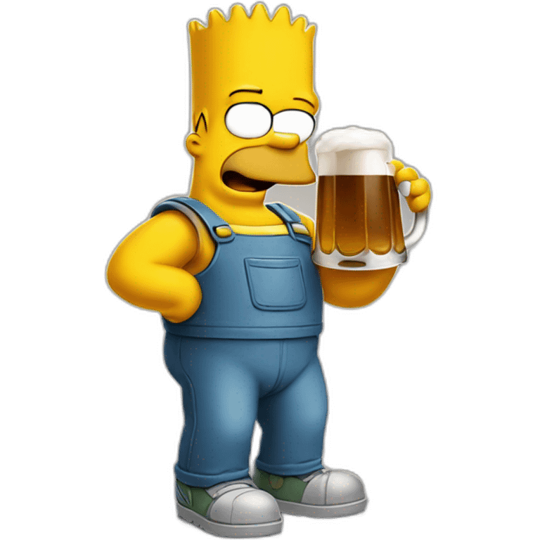 Bart Simpson qui boit une bière emoji