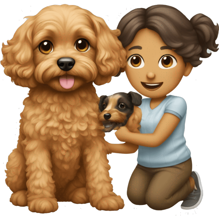 Cavapoo puppy with women emoji