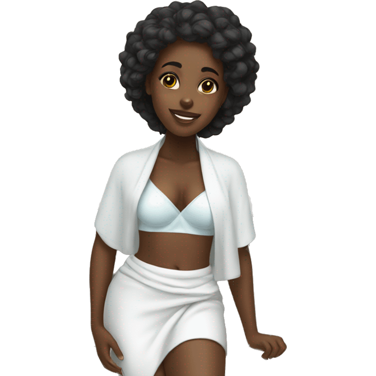 Black girl in spa day emoji