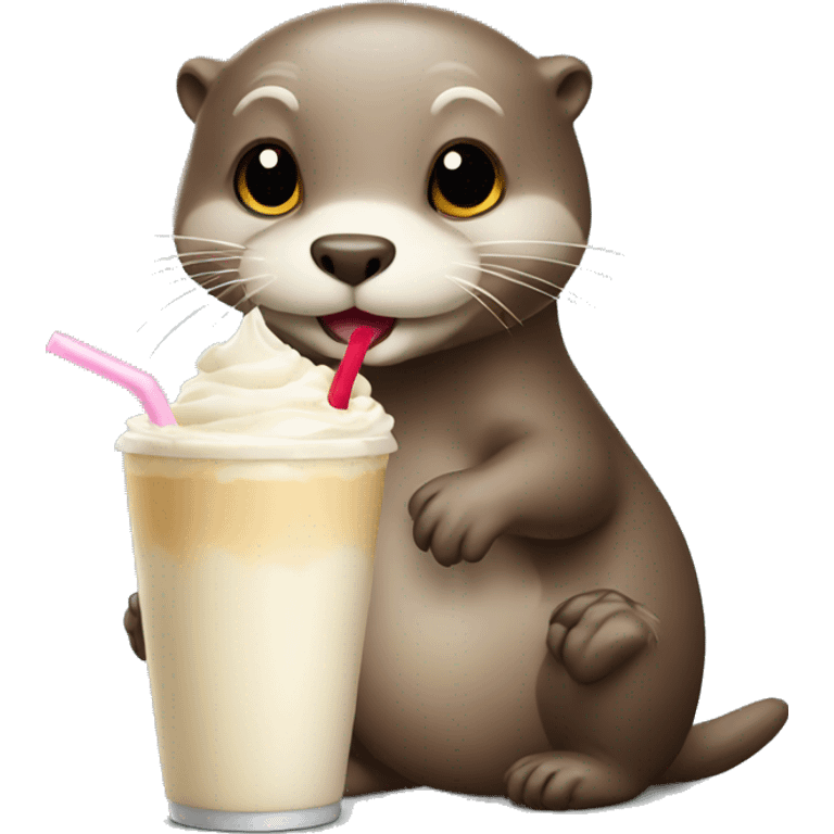 Otter with milk shake  emoji