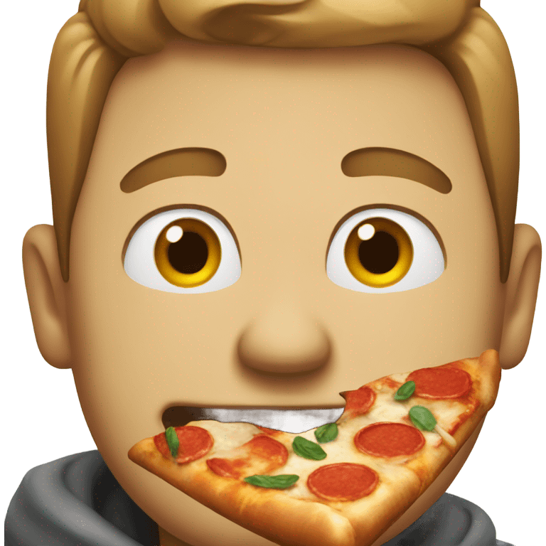 Man eating pizza  emoji