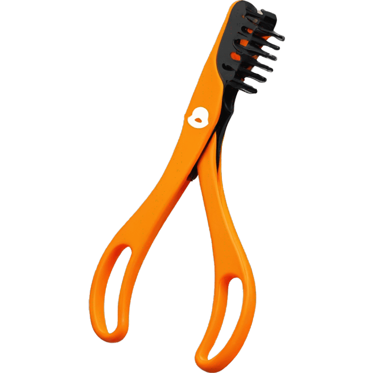 Hair extension tongs + orange case emoji