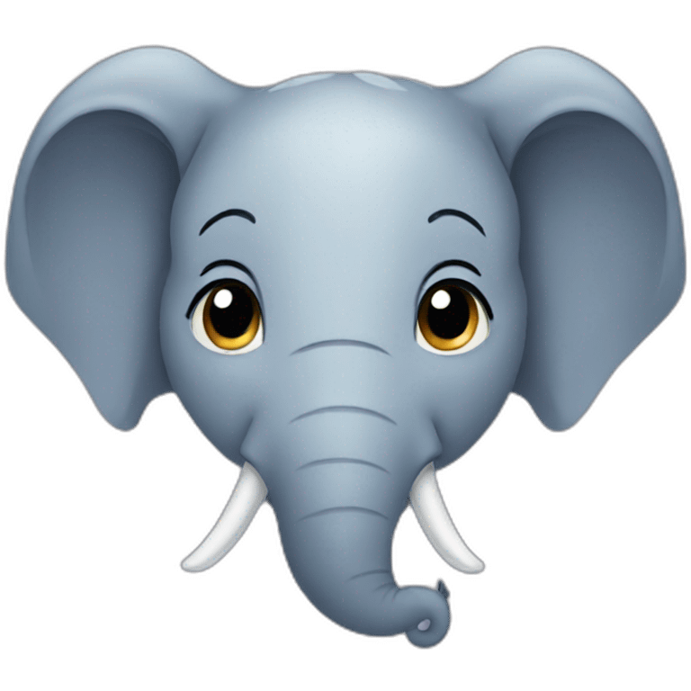 Cute elephant face emoji