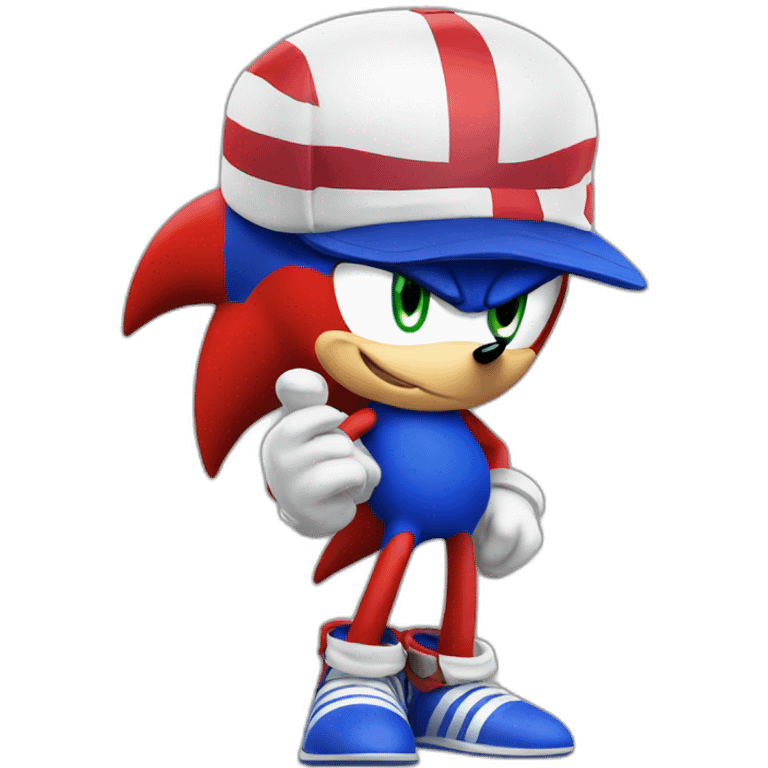 Sonic wearing a maga hat emoji