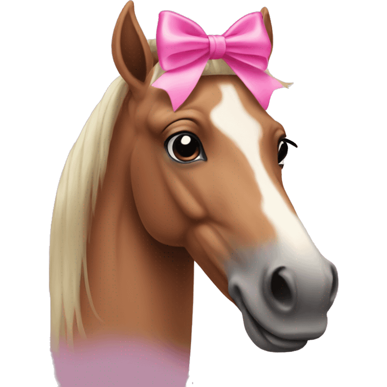 Horse with pink bow on head emoji