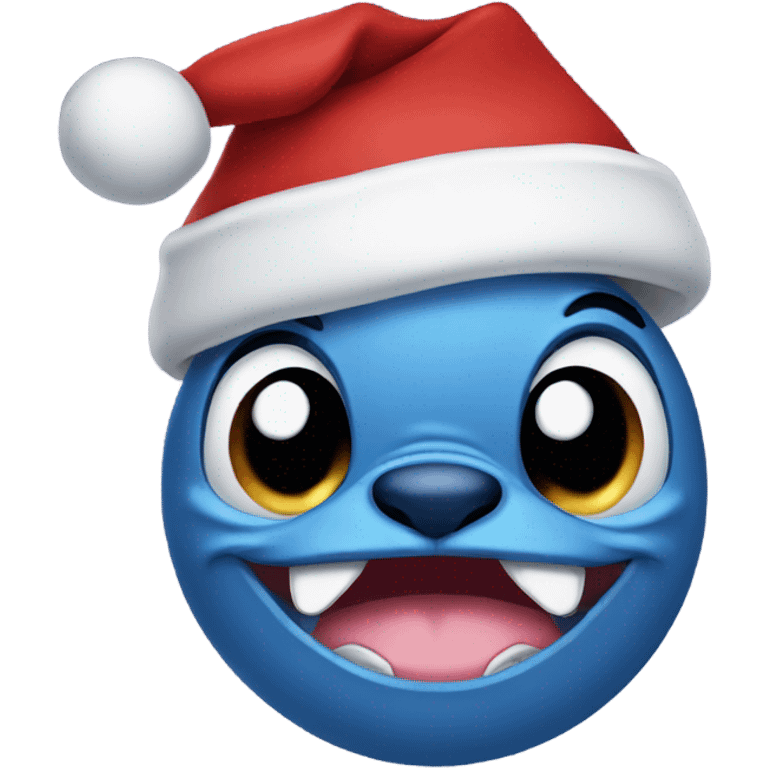 Stitch with Santa hat emoji