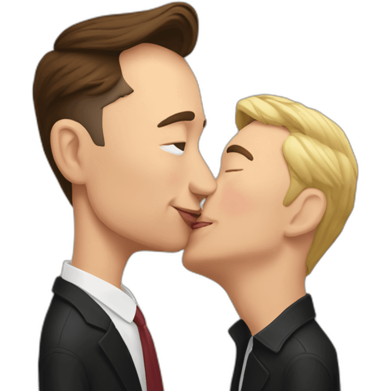 Elon Musk kissing Elon musk emoji