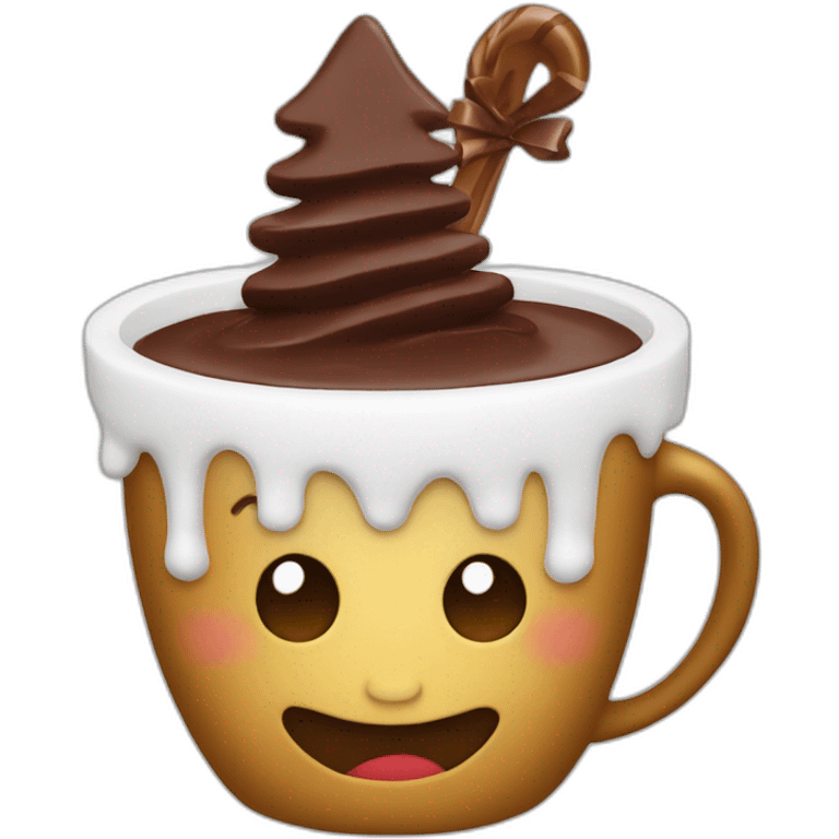 christmas cup with chocolate emoji