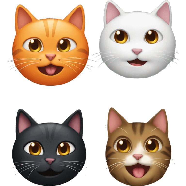 One Black Cat and one Orange Cat being silly emoji