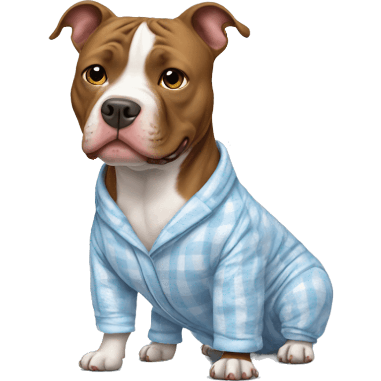 pitbull wearing pajamas emoji