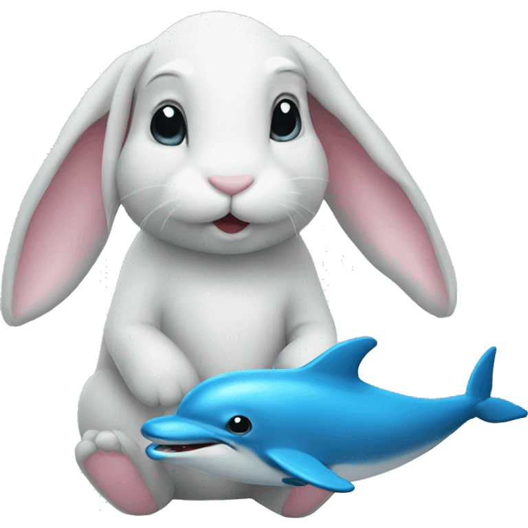 bunny with a dolphin emoji