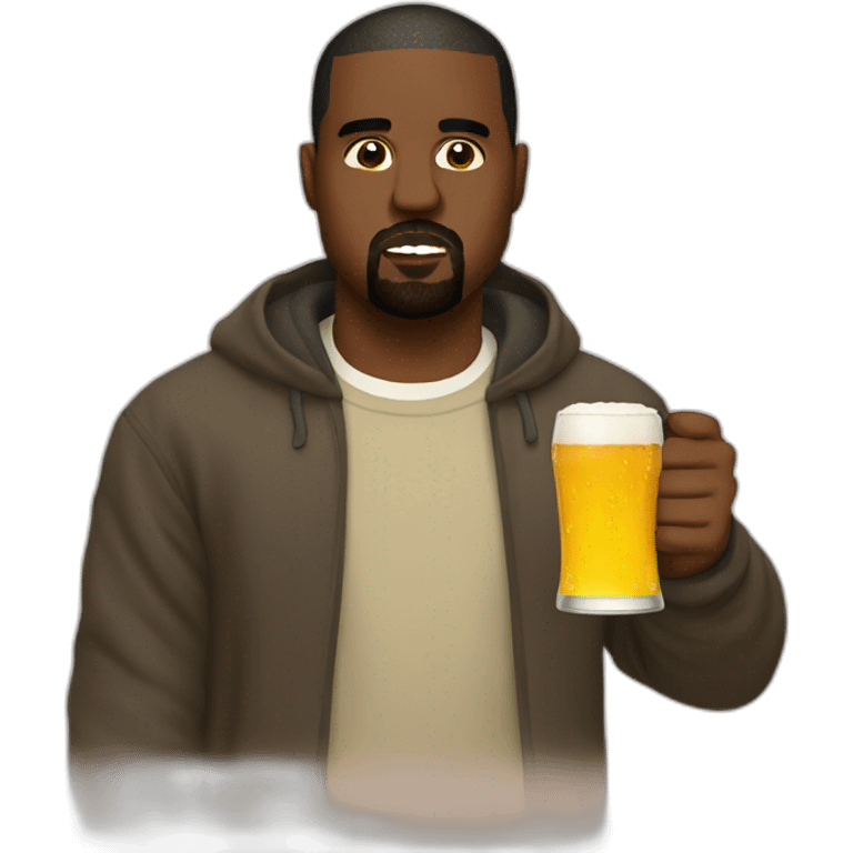 Kanye west drink a beer  emoji