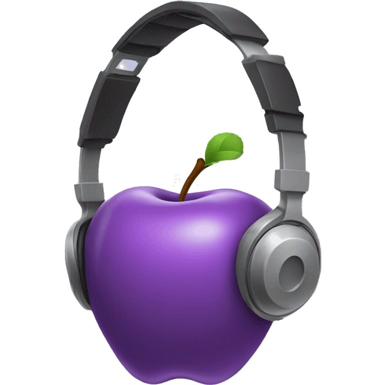 purple apple headphones  emoji