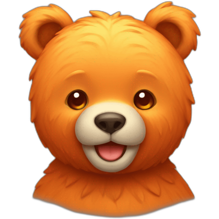 cute bear with orange on its head emoji