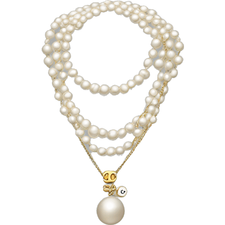 Chanel Three stack Pearl necklace  emoji