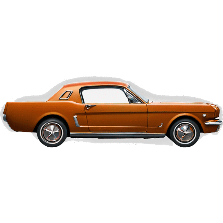 Side view of a 1966 ford mustang emberglow knotchback emoji