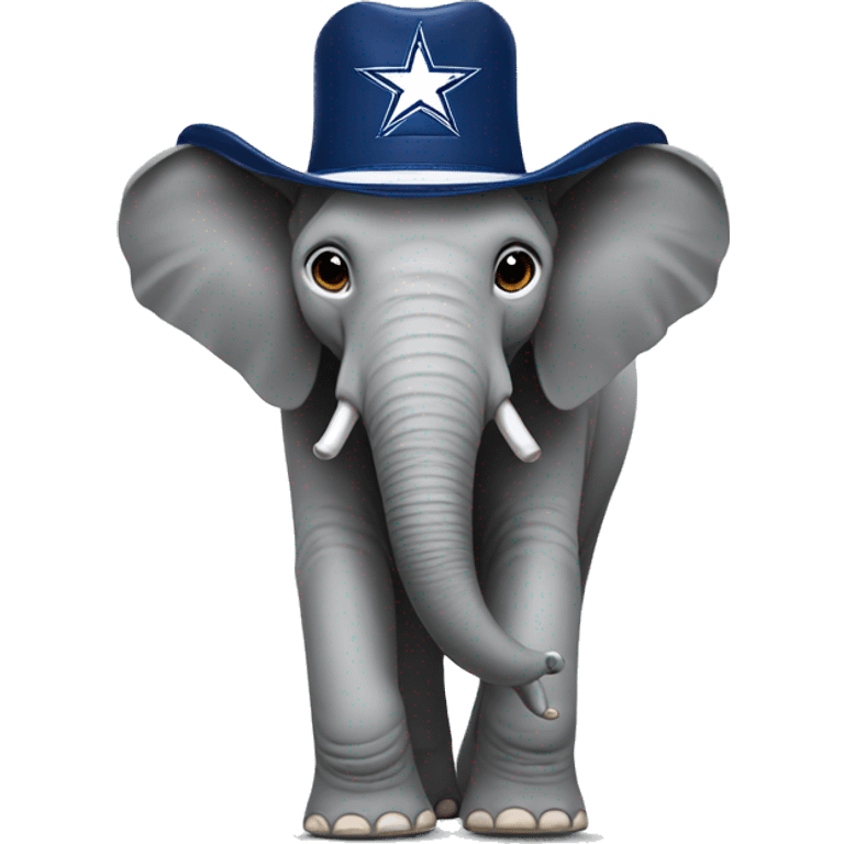 elephant wear a dallas cowboys hat emoji