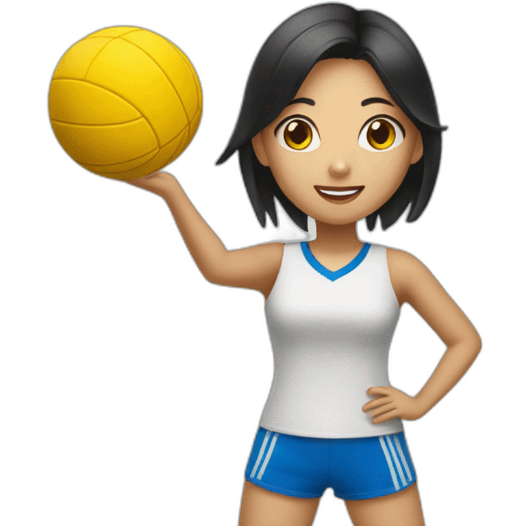 A Chinoise girl playing volley-ball emoji