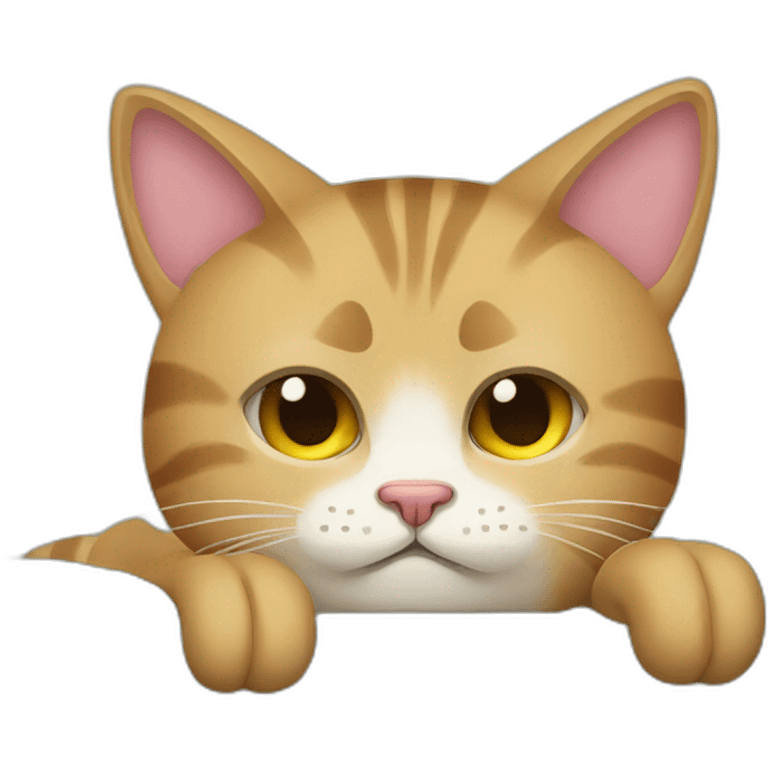 cat wake up and tired emoji