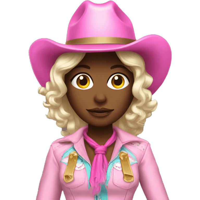 Disco cowgirl pink emoji