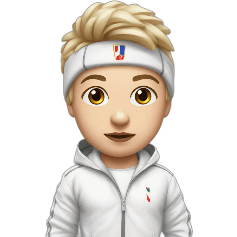 slavic midget stands in a white track suit emoji