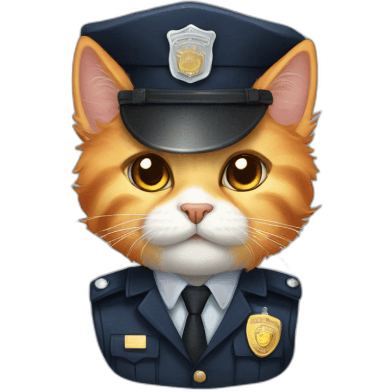 oranh fluffy cat - police officer emoji