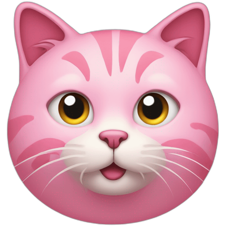 pink cat blinking with a sly eye emoji