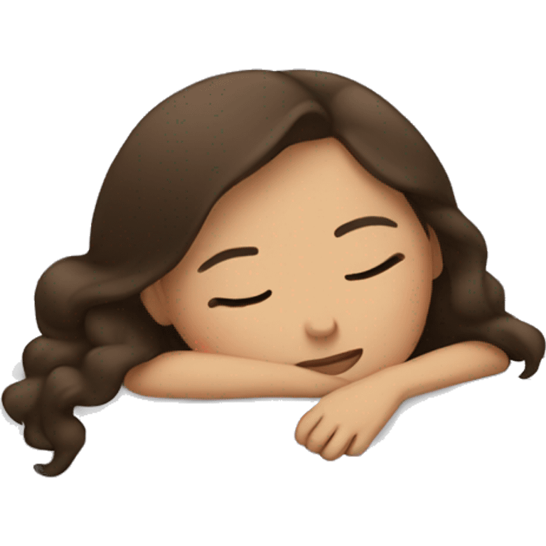 Brunette girl sleeping emoji