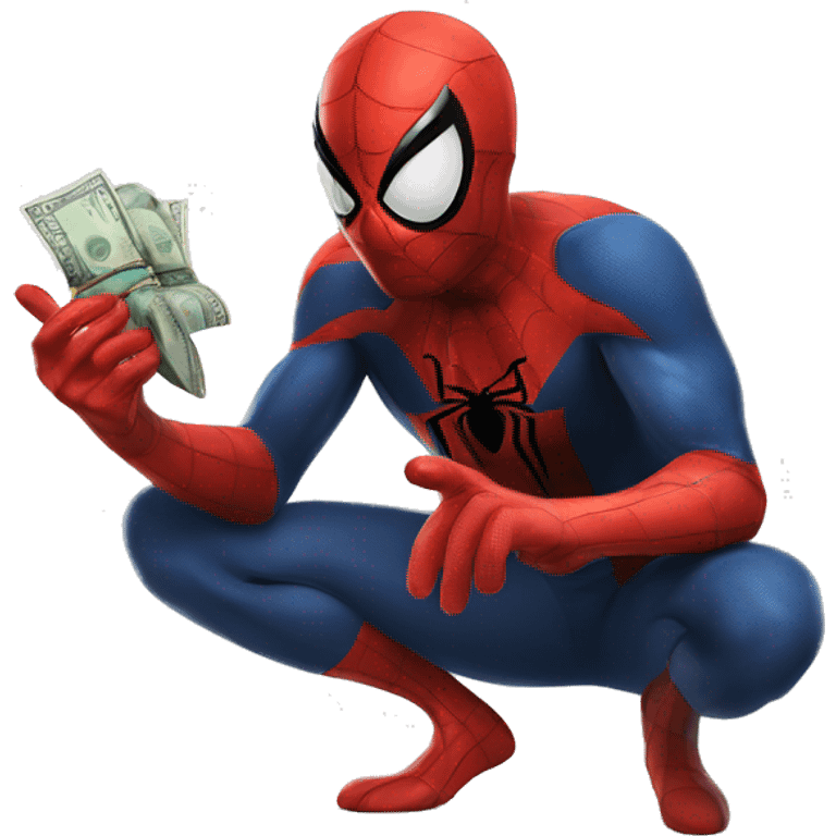 Spider-Man counting money emoji