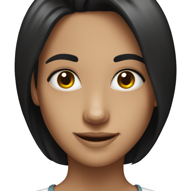 30 year old smiling girl with black hair emoji