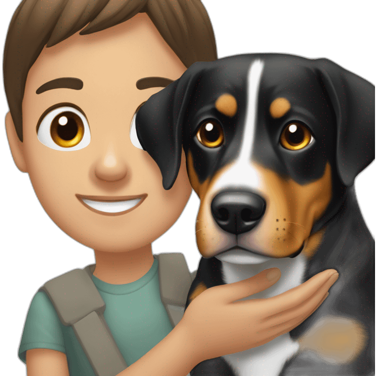 Entlebucher zennenhund with owner emoji