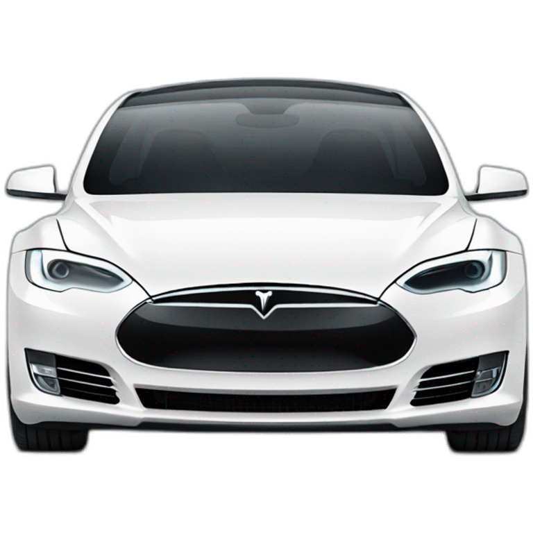 white tesla car front view emoji