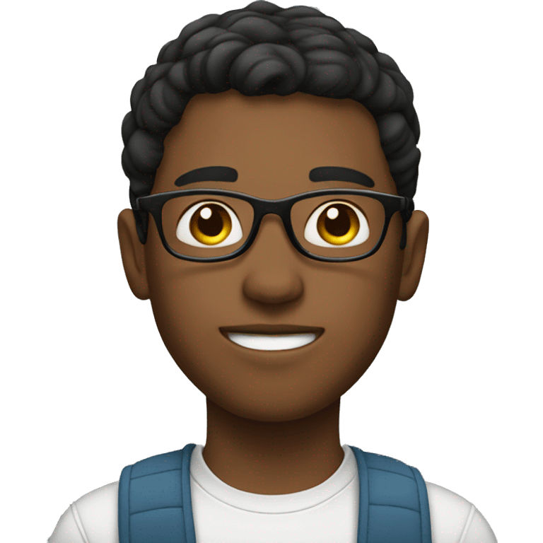 young man with short dark hair and glasses emoji