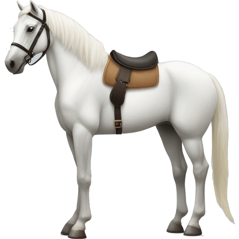 A white horse on 2 legs emoji