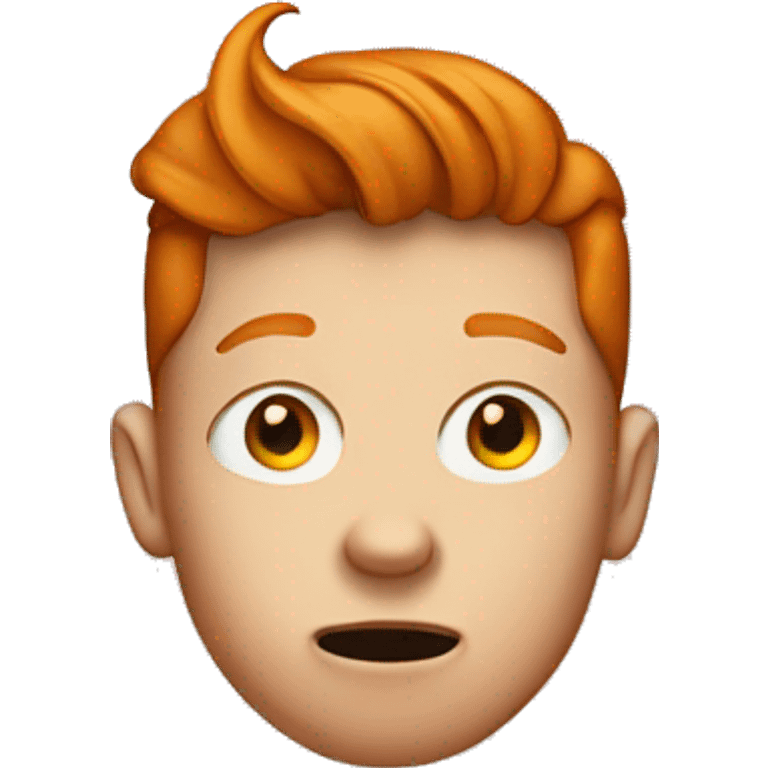 Ginger boy with boogers coming out of nose emoji