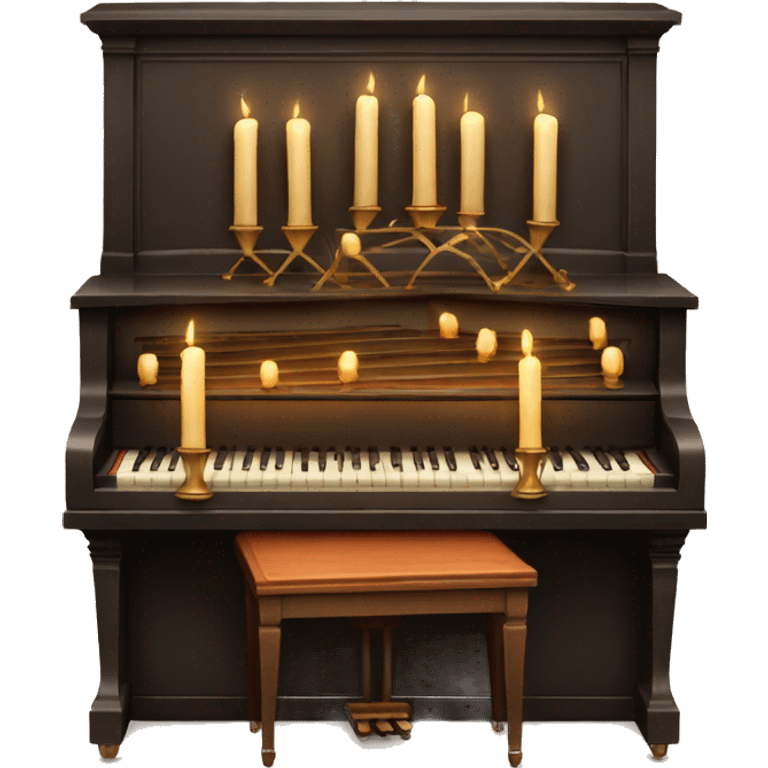 vintage piano with candles on top emoji