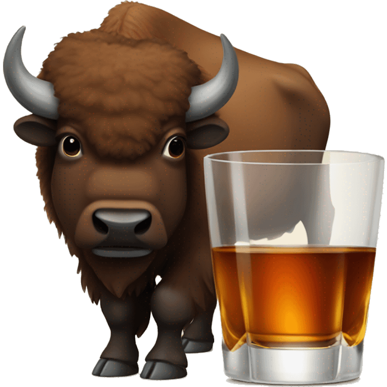 Bison and whiskey glass  emoji