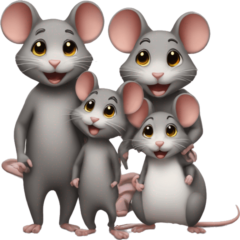 3 mice family picture emoji