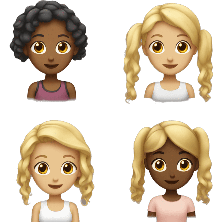 A blond girl and a brown girl they are twins emoji