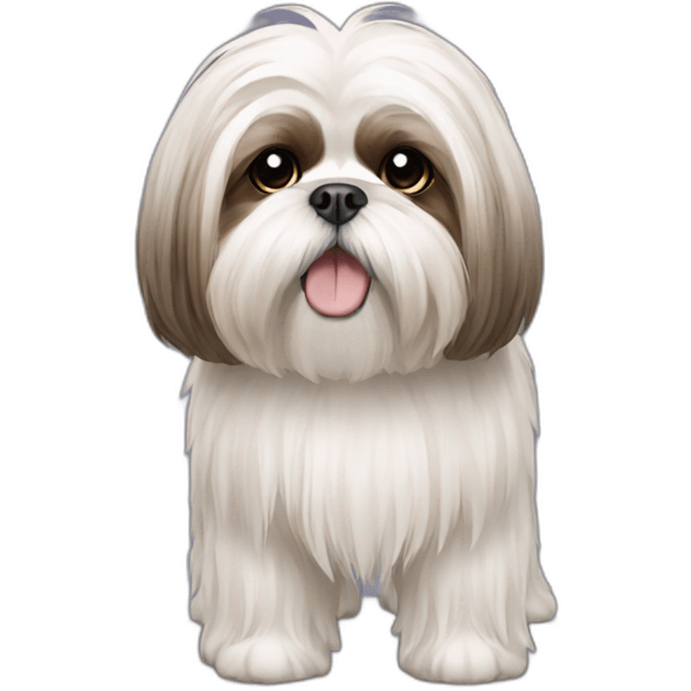 Dog Shih Tzu with long wool full-height  emoji