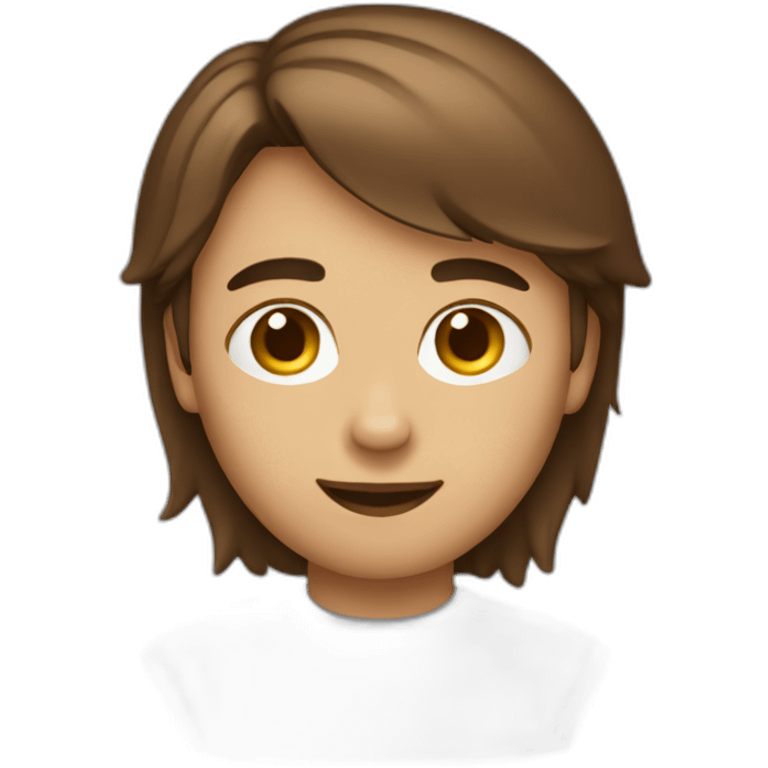 Garçon cheveux bruns lisse emoji