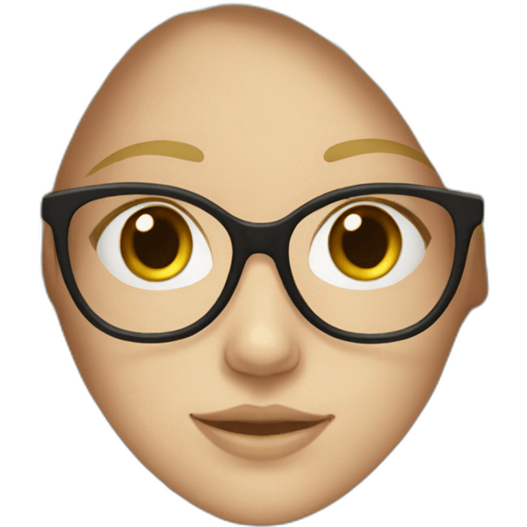 white trad girl with glasses and blonde hair emoji