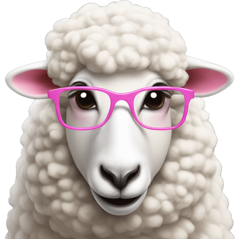 sheep in pink glasses emoji