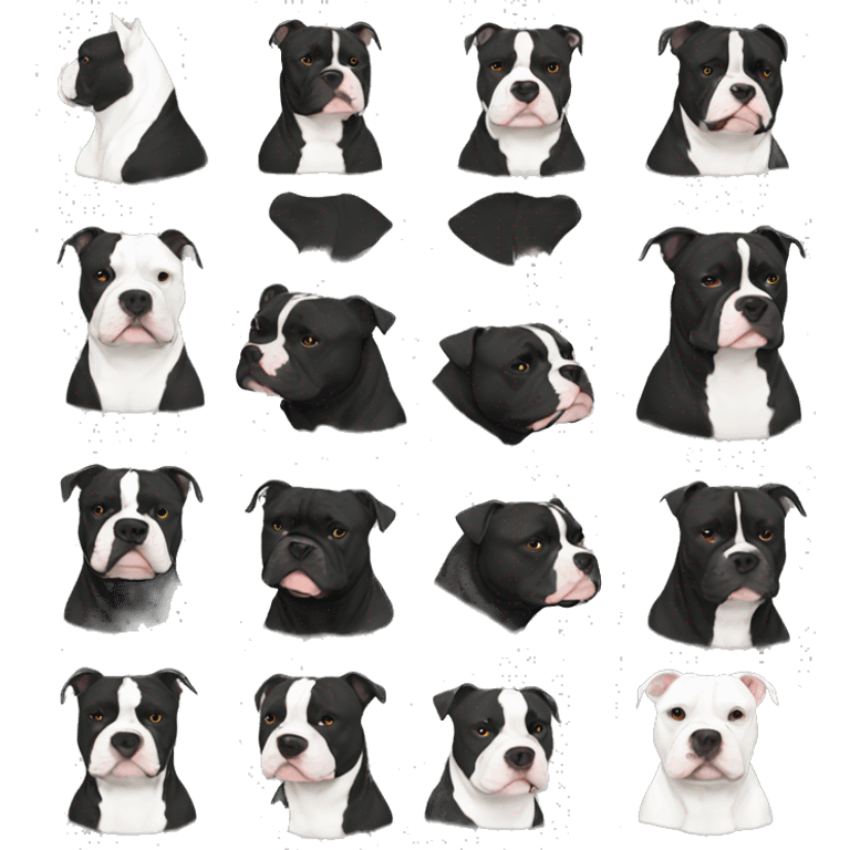 American bully black with white emoji