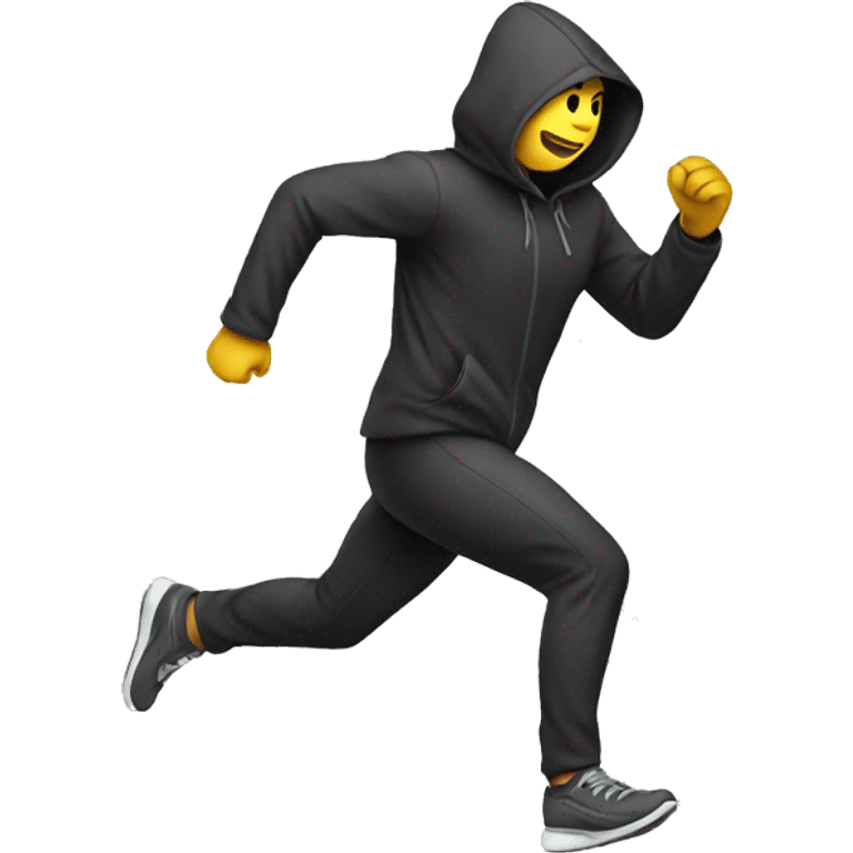 hooded man running emoji