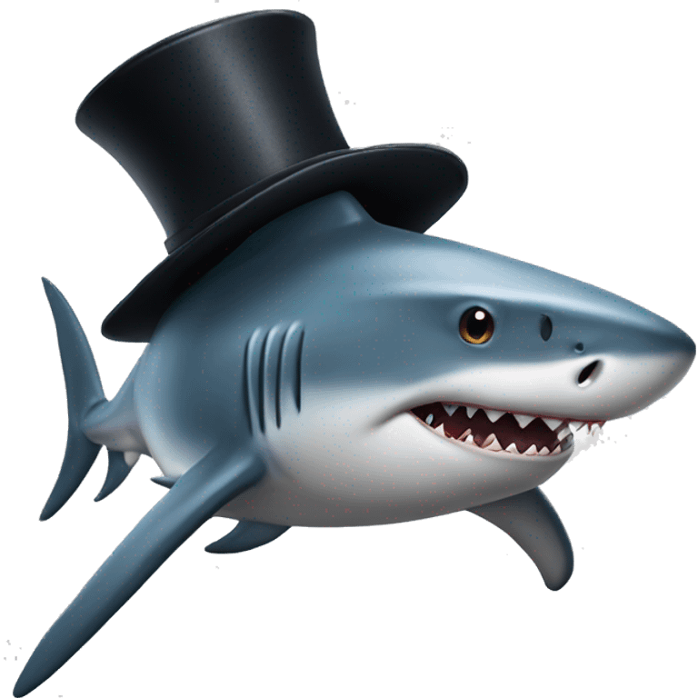 shark with tophat emoji